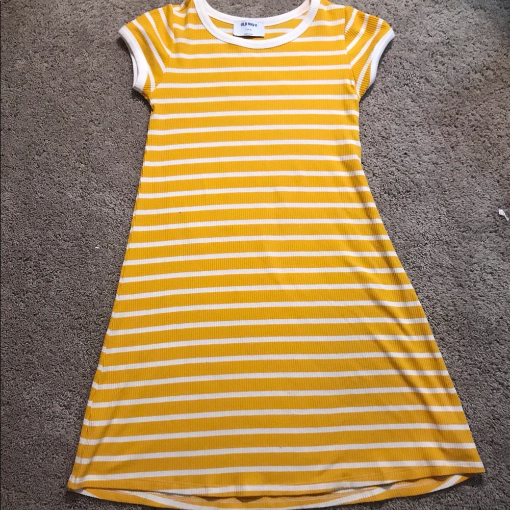 Yellow & White Striped Dress